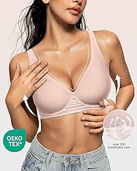 OEAK Womens Deep V Bras Wireless Comfortable Bra