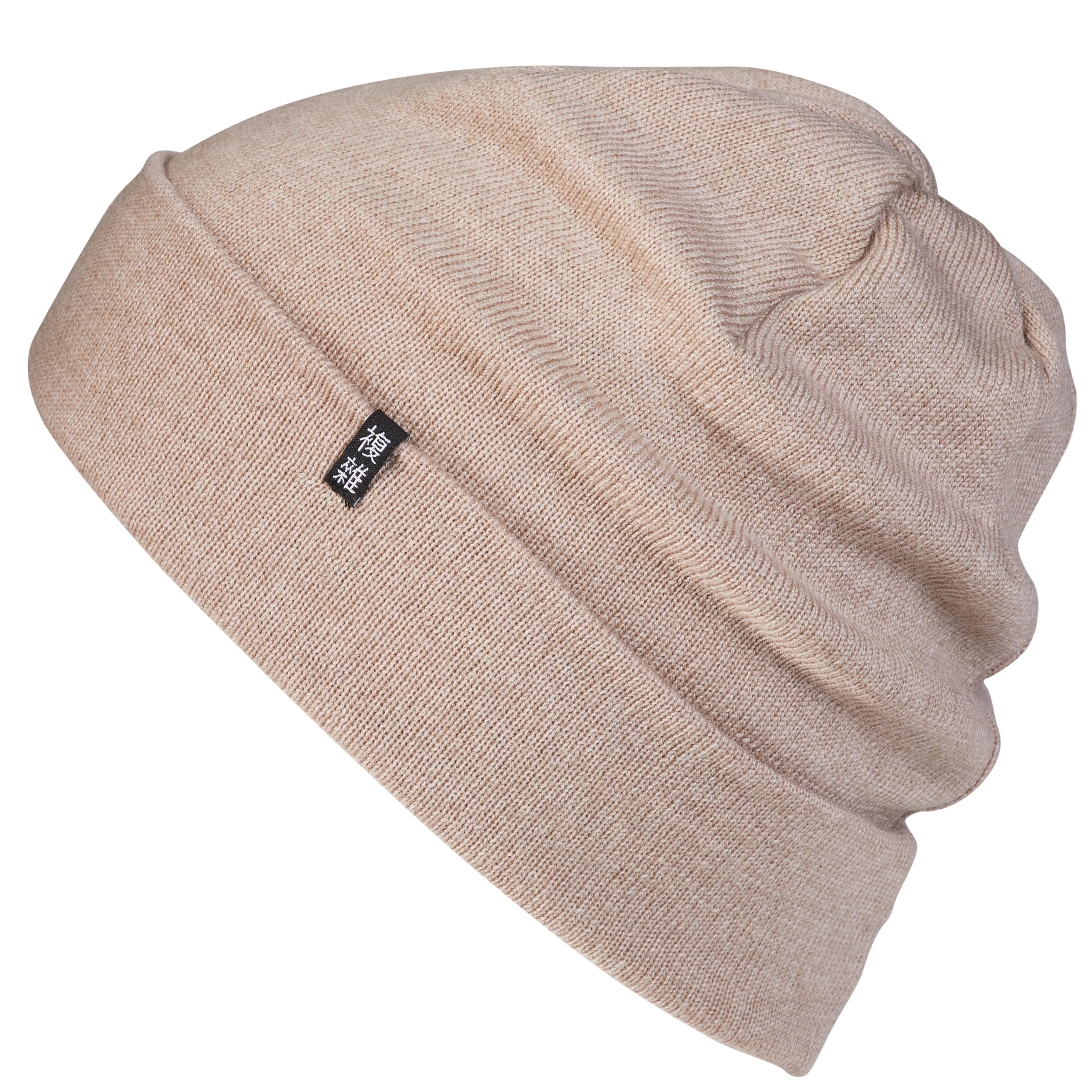 Enter the Complex® Merino Wool Hat, Slouch Beanie, 100% Merino Wool, Women and Men, Beige