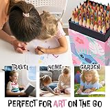 Disney 72 Pencils Colouring Box for Kids Art Supplies Pink Stitch Gift view 4