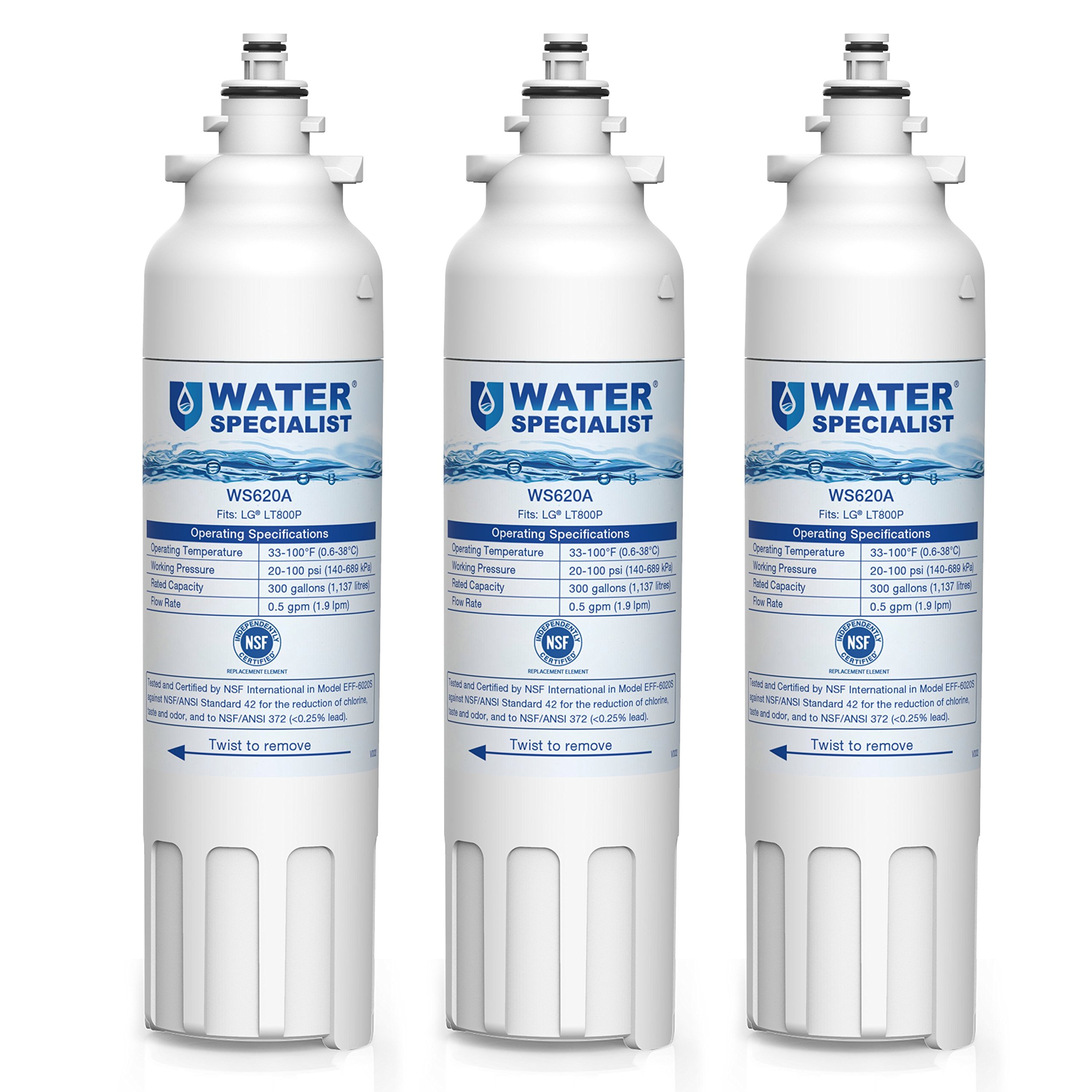 Waterspecialist Refrigerator Water Filter, Replacement for LG LT800P