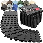 bemaxx Gym Mats Set - 18 pcs EVA Interlocking Foam Floor Tiles (12.6"x12.6"x0.4") 18sqft Protective Gym Flooring Sports Home 