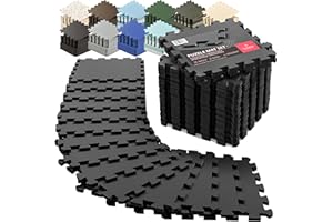 bemaxx Gym Mats Set - 18 pcs EVA Interlocking Foam Floor Tiles (12.6"x12.6"x0.4") 18sqft Protective Gym Flooring Sports Home 