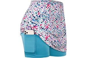 BLEVONH Womens Summer Tennis Skirts with Shorts Underneath, Pickleball, Athletic, Workout and Golf Skorts with Pockets