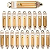 20 Pcs Enamel Pencil Charms for Jewelry Making and Crafting 32x6mm, Teacher School Charm Bulk Pendant for Earrings, Bracelets, Necklaces, DIY Crafts Back to School Teacher's Day Accessory for Adult