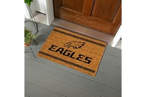 TEAM SPORTS AMERICA NFL Philadelphia Eagles Coir Door Mat, Indoor and Outdoor Entryway, 28 x 16 Inches, Non Slip Back, Front Door Welcome Floor Mats, Indoor Outdoor Entrance Home Décor