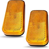 Command Electronics OEM 12V Modern Incandescent RV &amp; Trailer Clearance Light - Made in USA - Durable Design - Surface Mount - Hardware &amp; Connectors Included | Black Base - Amber (2 Pack)