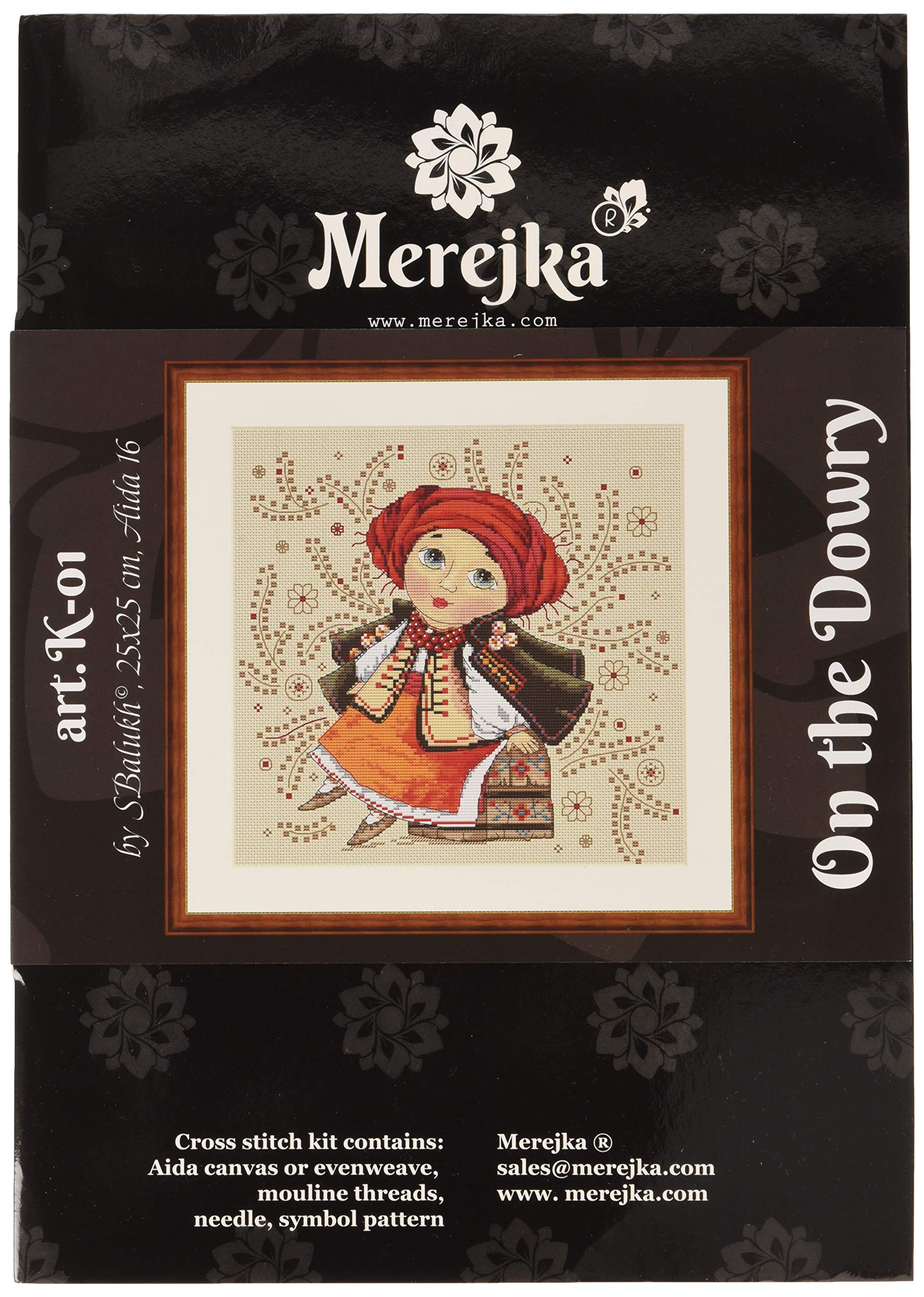 Merejka K-01 Mitgift Counted Cross Stitch Kit, Cotton, Multi-Colour, 25 x 25 cm