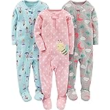 Simple Joys by Carter's Baby and Toddler Girls' 3-Pack Snug Fit Footed Cotton Pajamas
