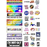 38 PCS The Original Funny Gay LGBT Prank Bumper Stickers [Updated] Extra Large for Cars, Trucks and Luggage "I Am So Gay I Ca