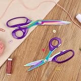 Asdirne Fabric Scissors Dressmaking Titanium Plated 26cm 21cm Purple Set of 2 view 7