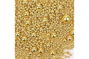 SWEETGROVE Gold Sprinkles, Edible Gold Pearl Sprinkles for Cake Decorating, 130g/4.6oz Candy Baking Decorations, Ice Cream Toppings and Cookie Decorating, Wedding Party Supplies