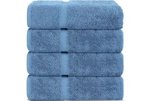 Chakir Turkish Linens Premium Cotton Absorbent Turkish Towels (Bath Towel - Set of 4, Wedgewood)