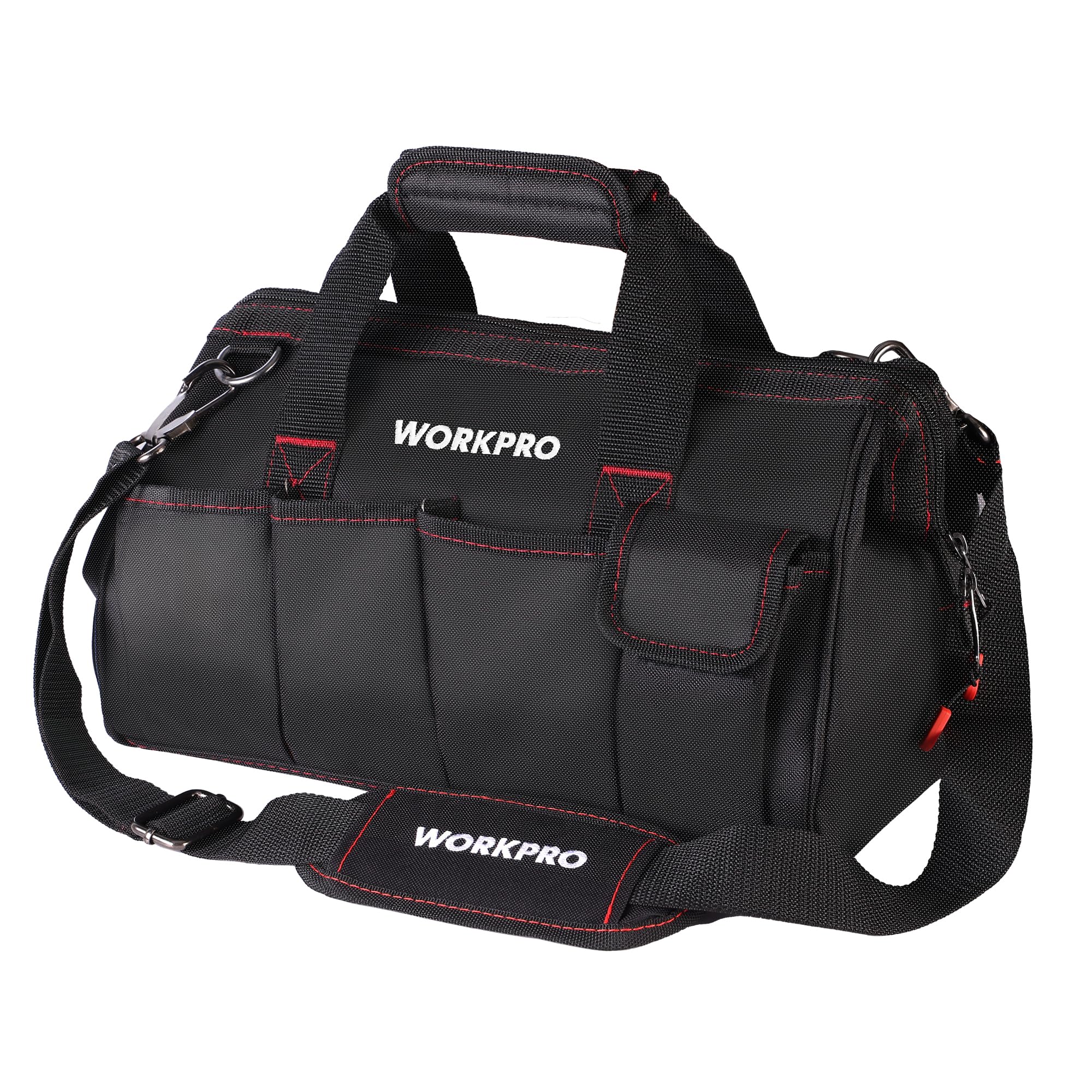 WORKPRO W081021A Tool Bag, Muti-Purpose Wide Mouth Storage Bag,14-Inch, Blue, Black