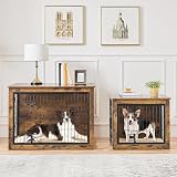 Yaheetech Indoor Dog Crate Furniture End Table with Cushion and Double Doors view 4