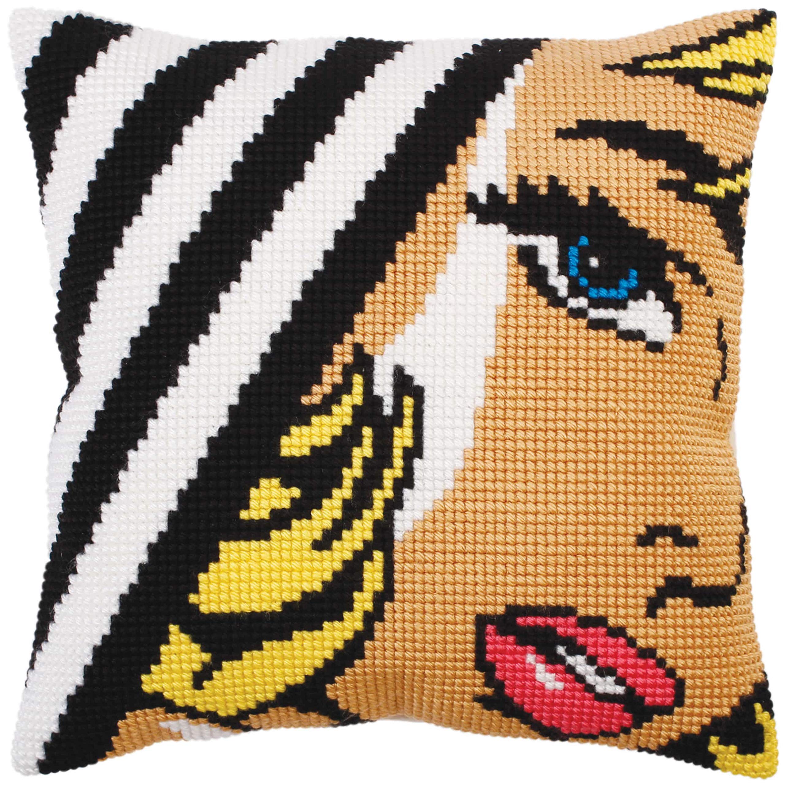 Collection D'Art CD5278 Cross Stitch Kit: Cushion: Pop Art, Multi, 40 x 40cm