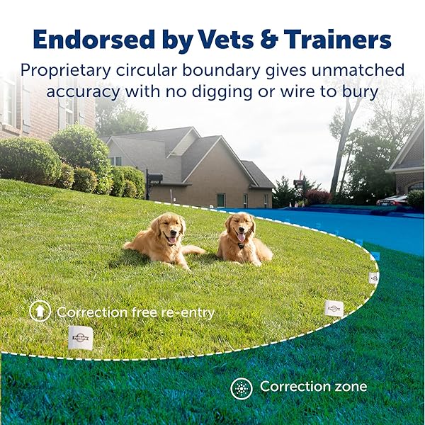 PETSAFE STAY & PLAY COMPACT WIRELESS FENCE – PORTABLE & NO-DIG – COVERS UP TO 3/4 ACRE – FOR DOGS 5LB+