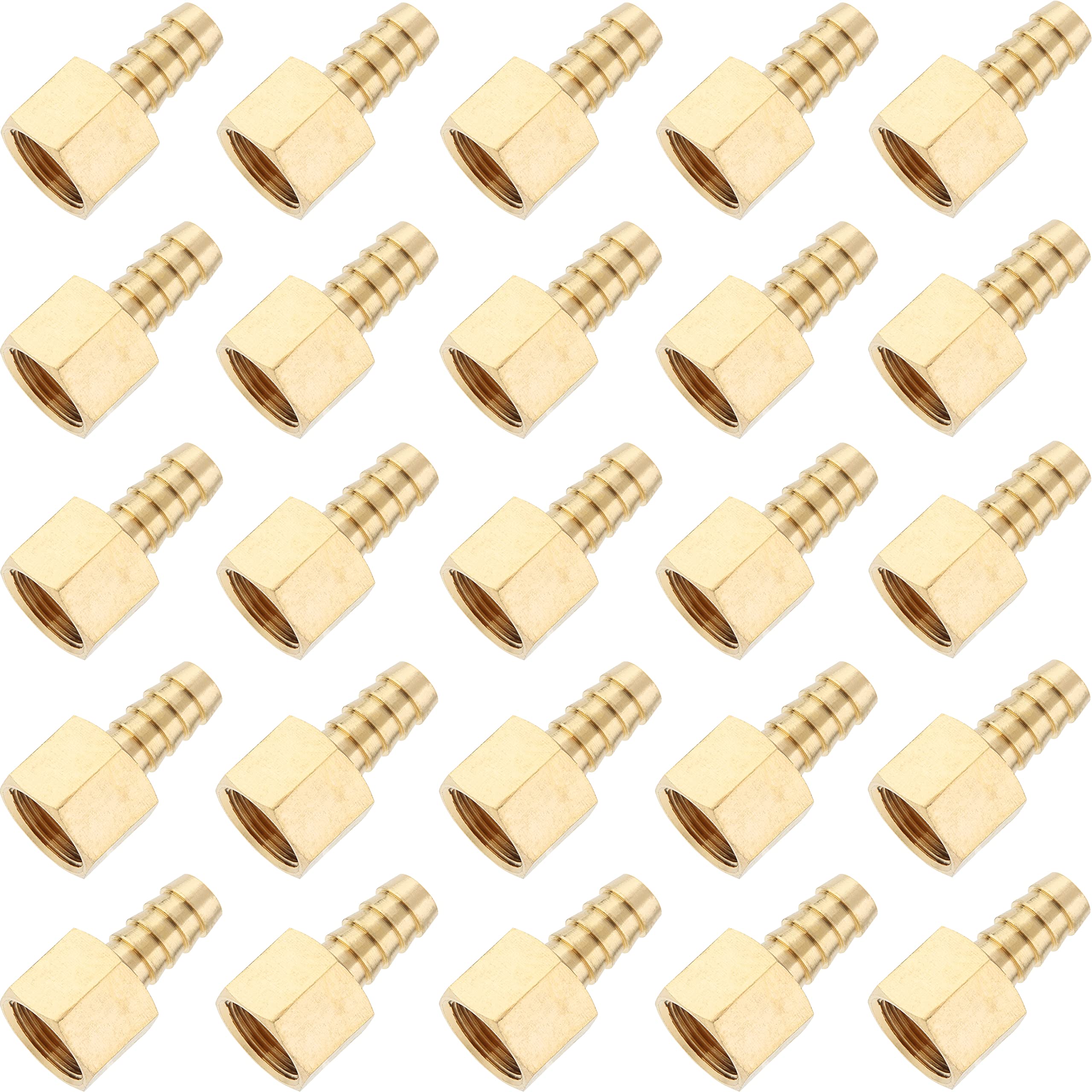 LTWFITTING Brass BSP Fitting Coupler/Adapter 3/8-Inch Female BSPP x 10mm Hose Barb(Pack of 25)