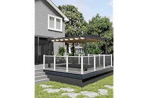 KYBOLT 10x13 Ft Aluminum Pergola with Retractable Canopy Metal Gazebo for Garden Modern Backyard Deck Grape Trellis(Khaki)