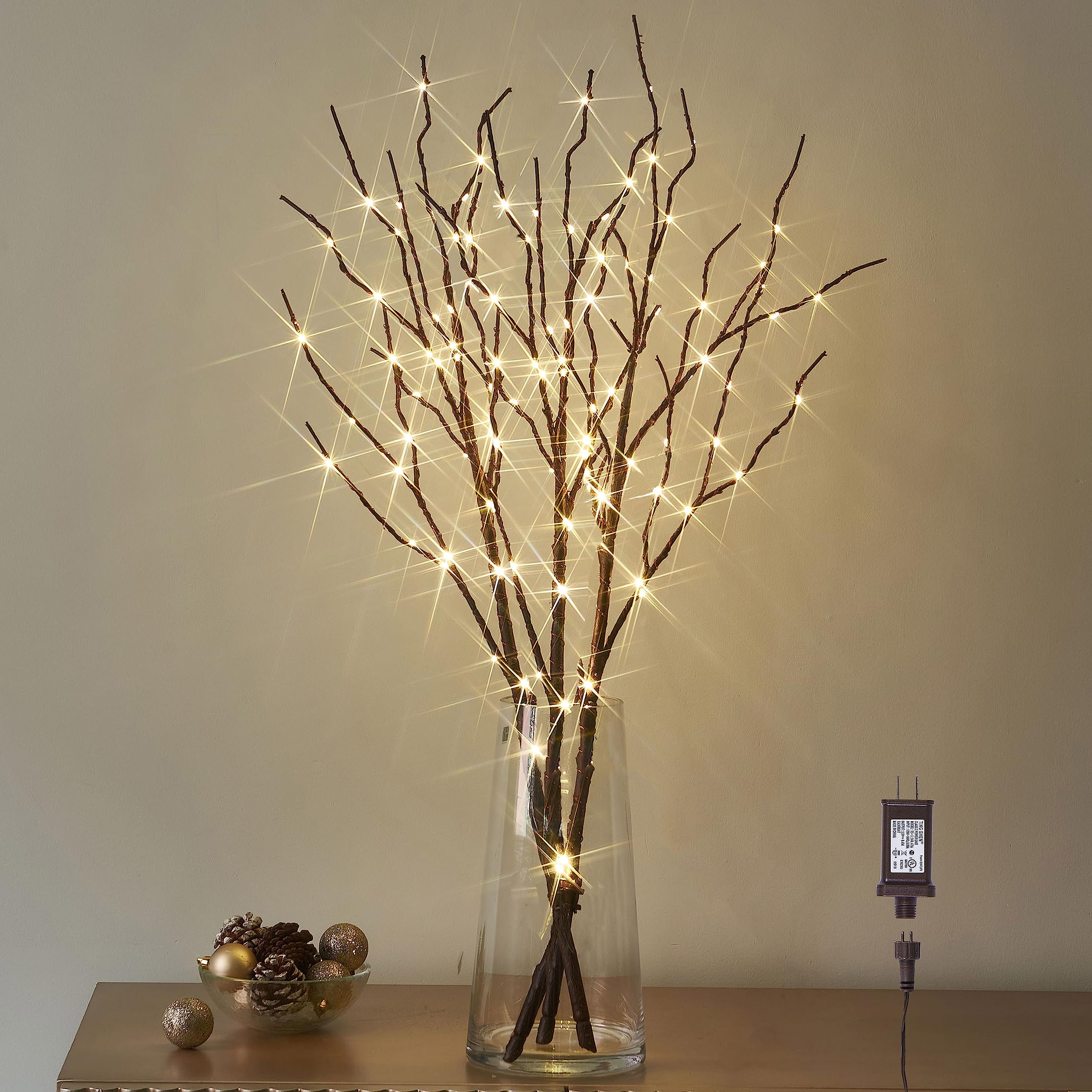 Photo 1 of LITBLOOM Lighted Brown Willow Branches 30IN 150 LED Plug in with Timer and Dimmer Tree Branch Lights with Warm White Lights for Holiday Christmas Home Decoration
