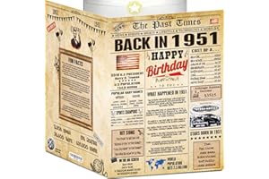 BACK2TIME 74th Birthday Card for Women Men - Back In 1951 Newspaper - 74 th Happy BIRTHDAY card - 74th birthday gift for Her Him - JUMBO A4 size - 74th birthday decorations Dad Mom - Best gifts for 74 year old
