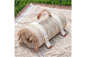Genovega 2 in 1 Extra Large Rug Outdoor Picnic Blanket Waterproof Woven Boho Mat Giant Beach Towel Travel Essential Yoga Acce