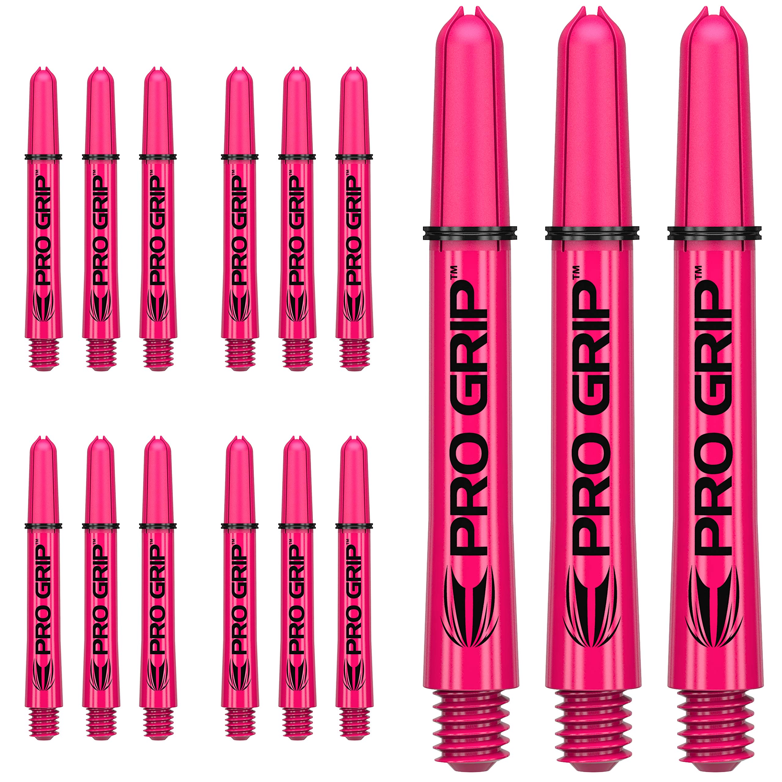Target Darts 5 x Sets of Pink Pro Grip Shaft Short - 15 in Total