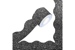 66 Feet Bulletin Board Borders, Glittering Rolled Border Trim with Wavy Line Design - Walls, Desks, Windows, Doors, Chalkboar