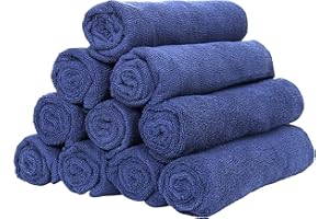 ARKWRIGHT LLC Arkwright Microfiber Gym Towel - Pack of 12 - Super Soft, Quick Dry Workout Sweat Towels, 300 GSM Lightweight & Absorbent for Sports, Working Out, Yoga, and Spa, 16 x 27 in, Navy