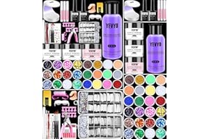 YEVYO Acrylic Nail Kit With Everything For Beginners, Professional Nail Starter Kit , 24 Color Glitter Acrylic Powder and Liquid Monomer Set, Nail Glitter And DIY Nail Art Tools
