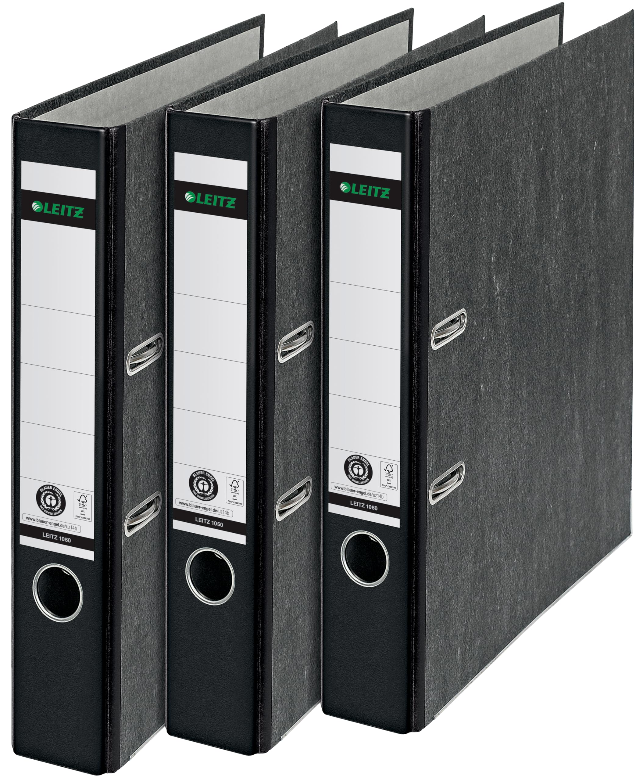 Leitz 180° A4 Board Lever Arch File 50mm Black - Pack of 3