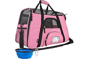 PetAmi Airline Approved Pet Carrier for Cat, Soft Sided Dog Carrier for Small Dogs, Cat Travel Supplies Accessories for Indoor Cats, Ventilated Pet Carrying Bag Medium Large Kitten Puppy, Small Pink