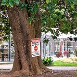 Photect Beware of the Dog Sign Tin Sign Red 7.9 x 11.8 Outdoor Gate view 6