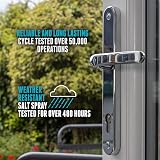 Polished Chrome UPVC Door Handles Lever/Lever 92mm PZ 210mm Screw to Screw view 4