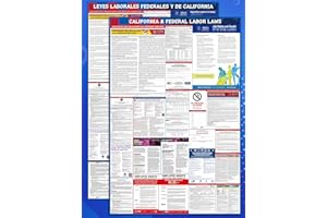 PUNCHMAN 2024 California and Federal Labor Poster - English & Spanish Version - OSHA Workplace Compliant - All in One Compliance Posting