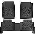 PARTZER Floor Mats for 2015-2022 Chevy Colorado/GMC Canyon Crew Cab, All Weather TPE Custom Fit Car Mats Protection Anti-Slip Floor Liners Chevrolet Colorado Accessories, 1st & 2nd Row