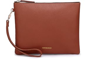 DORIS&JACKY Lambskin Leather Wristlet Clutch Purse For Women Large Soft Designer Wallet With Strap…