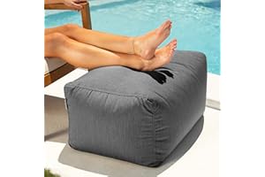 Jaxx Leon Outdoor Bean Bag Ottoman, Charcoal Sunbrella