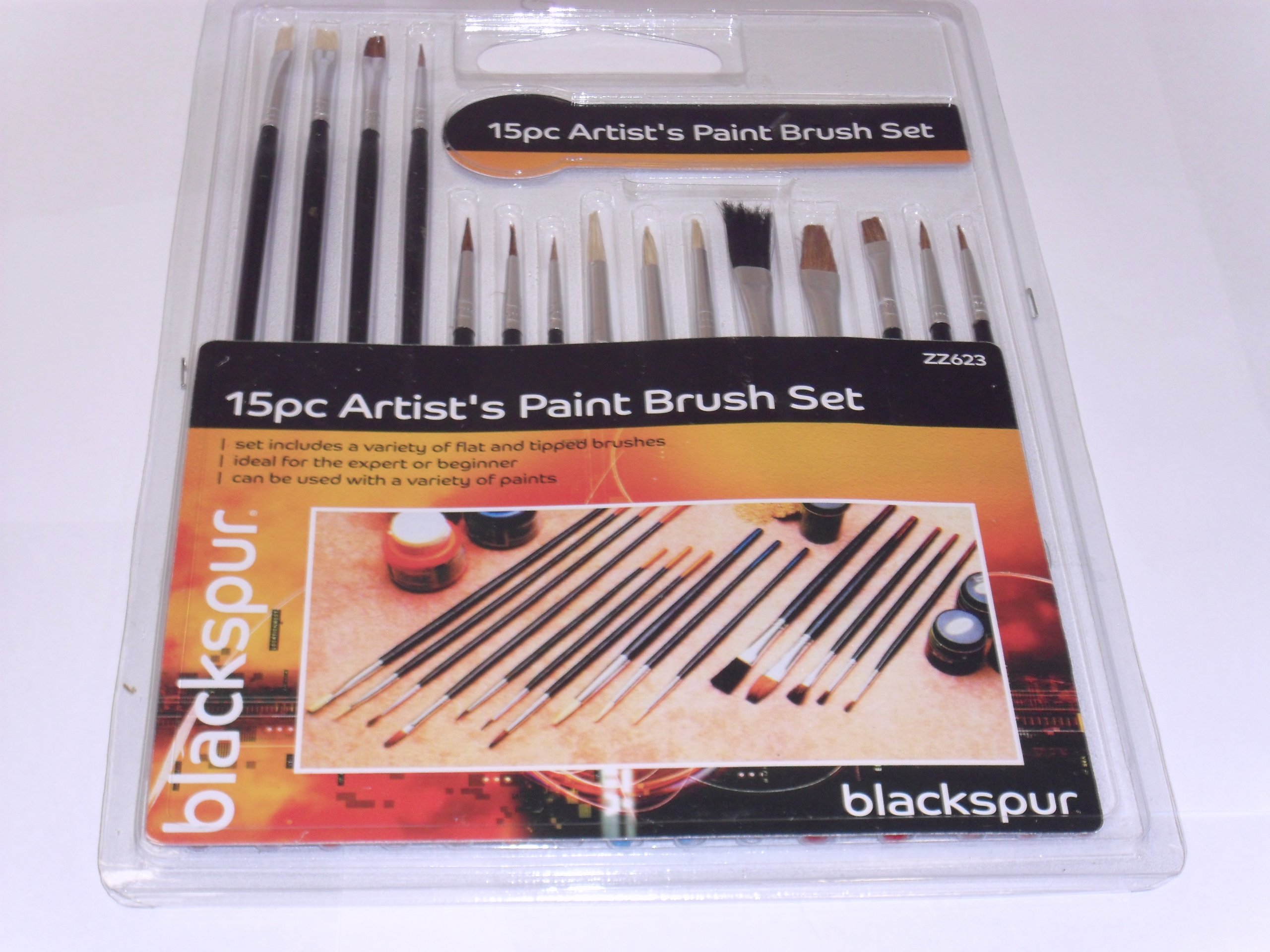 Blackspur 15Pc Assorted Artist Brushes