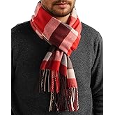 FURTALK Winter Scarf for Men Long Soft Warm Scarves Plaid Tassel Scarf for Men