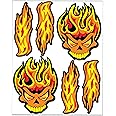 Biomar Labs® Set (6pcs) Vinyl Decals Stickers Fire Flames Racing Car Motorcycle Bike Scooter Helmet D 80