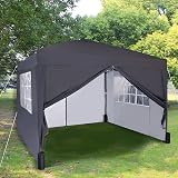mcc direct Pop-up Gazebo 3m x 3m with Sides & Weight Bags Grey