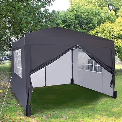 mcc direct Pop-up Gazebo 3m x 3m with Sides & Weight Bags Grey