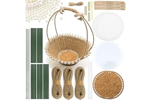 AOUXSEEM Basket Weaving Kit for Beginners,DIY Woven Picnic Hamper with Handle,Fruit Flower Basket Making Supplies 4mm Jute Tw