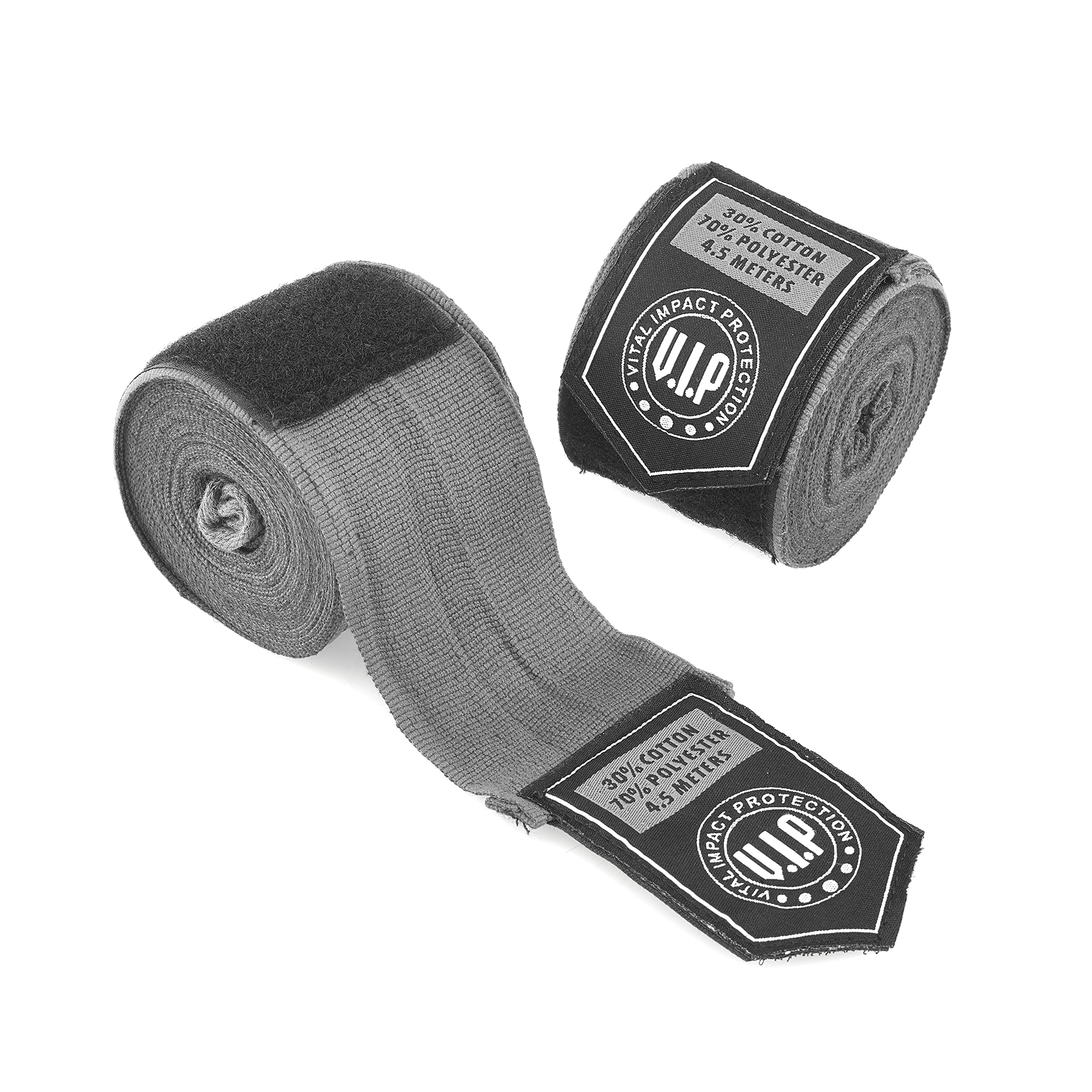 VIP Unisex Fascia Hand Wraps Inner Gloves for Punching Mma, Muay Thai, Kickboxing, Martial Arts Training & Under Mitts, Black, 4.5 Metres UK