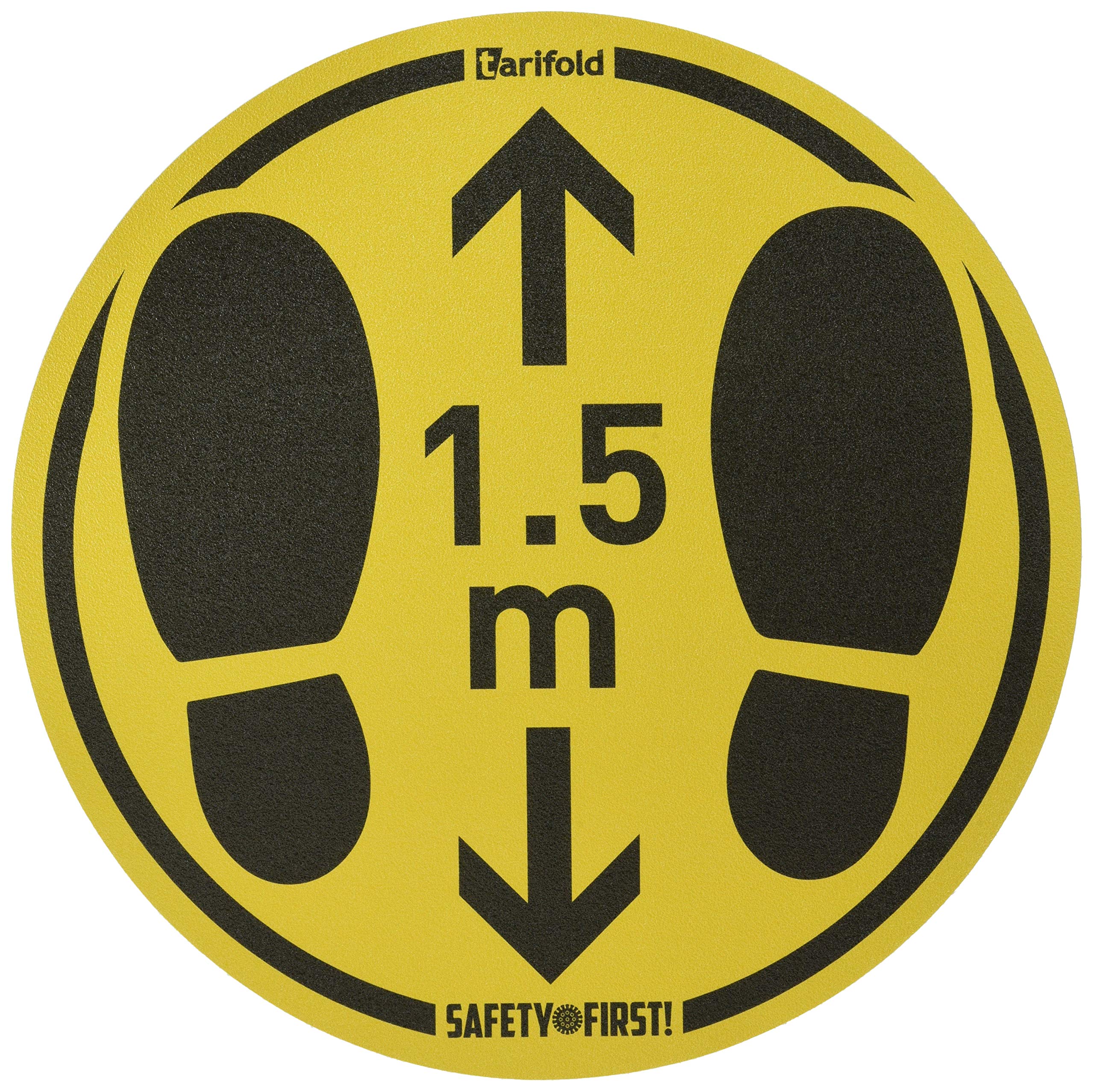 Signs, Stickers for Rough Floors Safety Distance 1.5 m - Pack of 2
