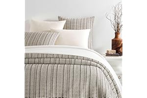 Pine Cone Hill Fira Jacquard Black Coverlet, King Size, Black Geometric Pattern