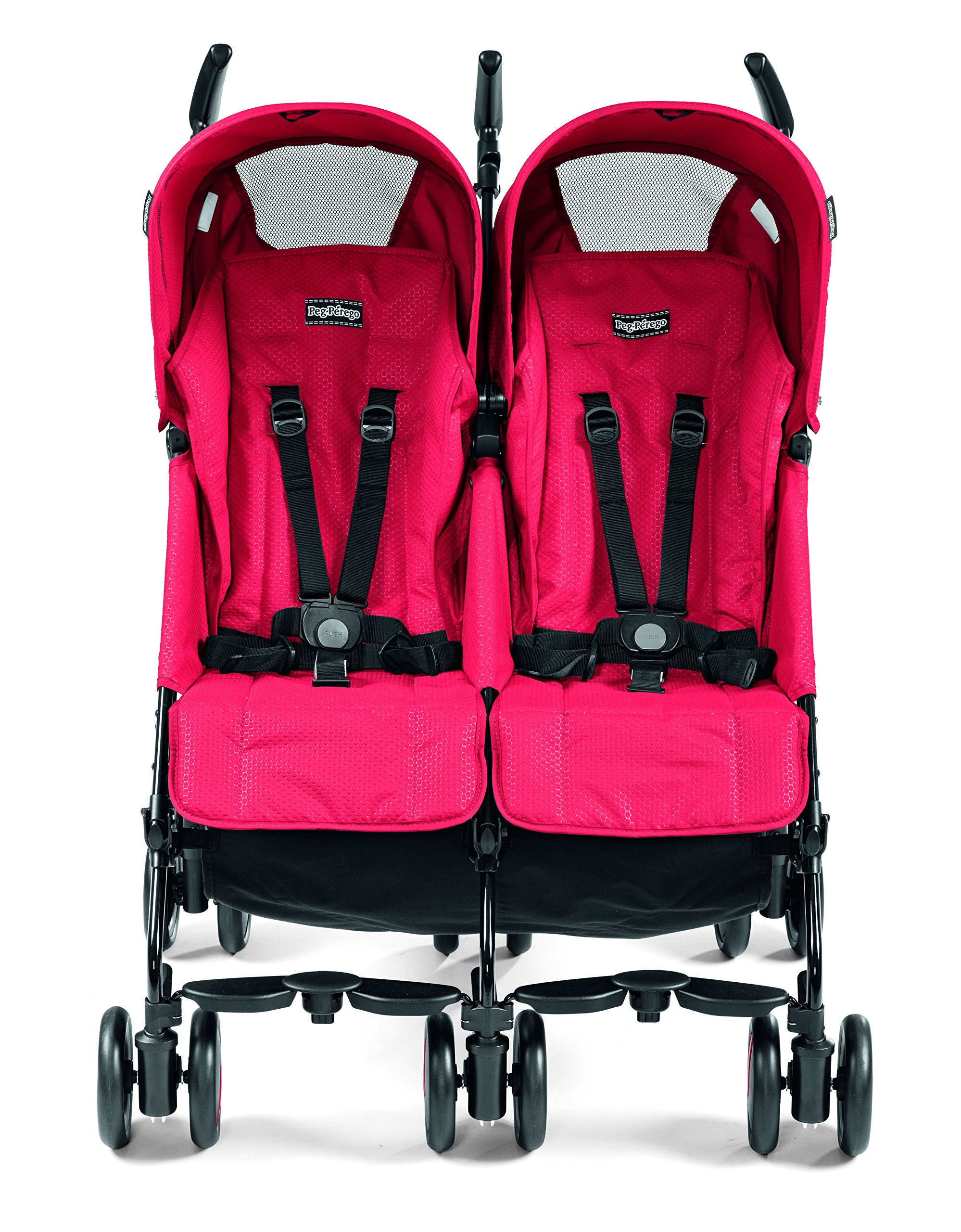 Peg Perego Pliko Mini Twin Baby Stroller, Mod Red