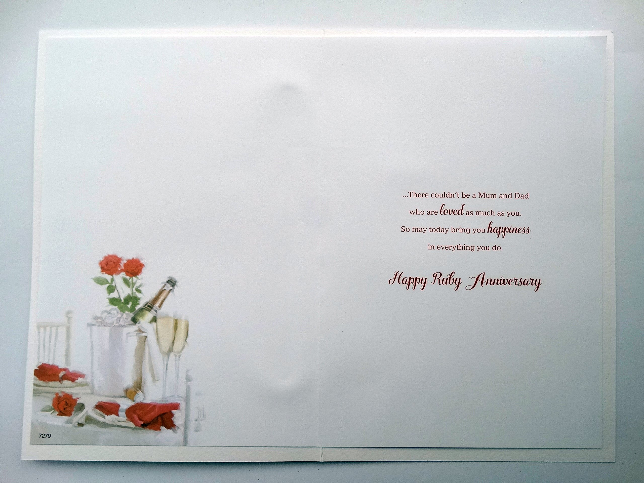 For A Wonderful Mum & Dad On Your Ruby 40th Wedding Anniversary Card icg