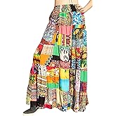 Full Funk Flowing Maxi Skirt Made of Patchwork Mixed Viscose Rayon Artworks