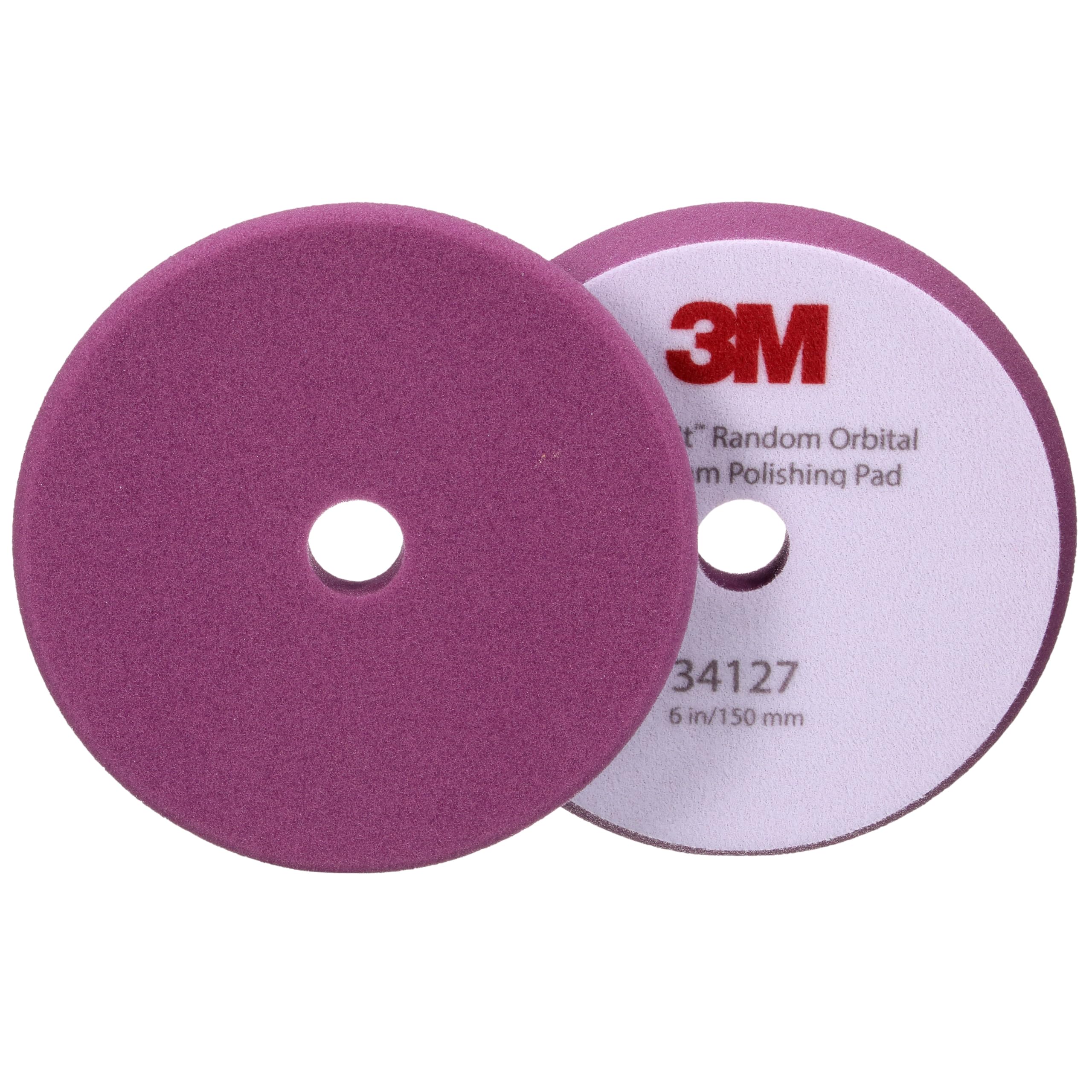 3M Perfect-It Random Orbital Foam Polishing Pad, Purple, 150 mm (6 in), 34127